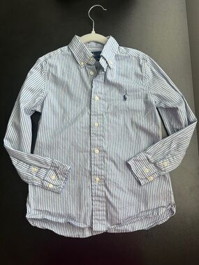 Ralph Lauren Blue & White Striped Oxford Shirt